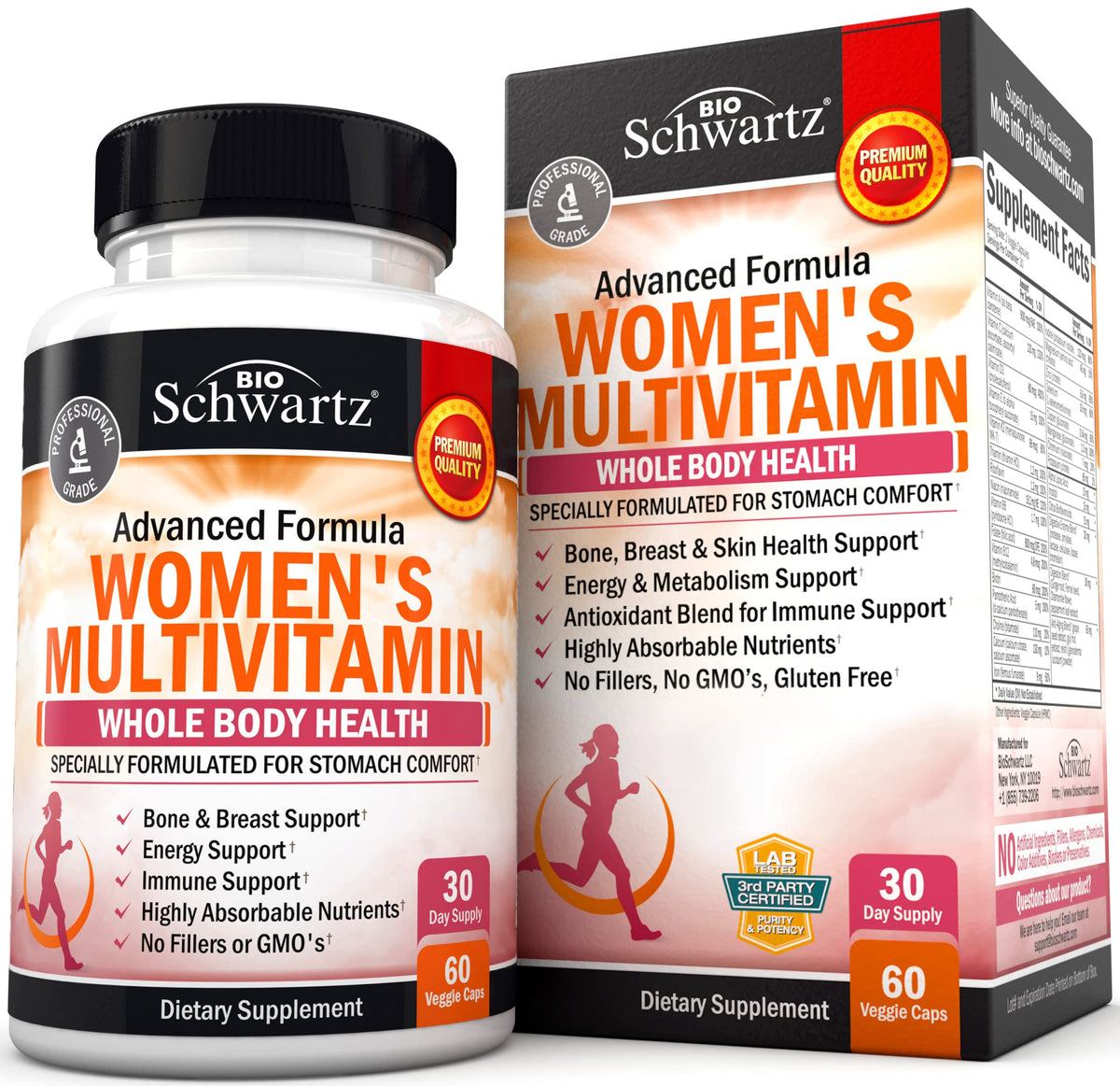 Flacon de multivitamines BioSchwartz pour femmes, 60 capsules