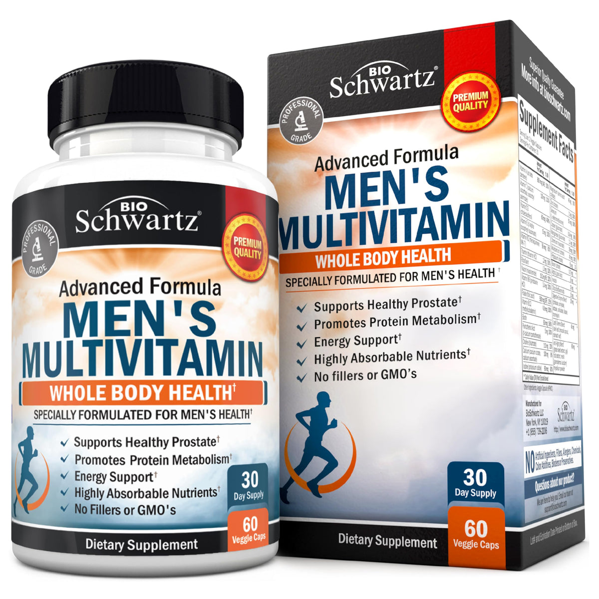 Flacon de multivitamines BioSchwartz pour hommes 60 capsules