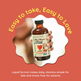 Flacon de Multivitamines et Minéraux CHILDLIFE ESSENTIALS avec étiquette visible