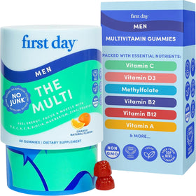 Flacon de multivitamines gummy FIRST DAY pour hommes, 60 gummies