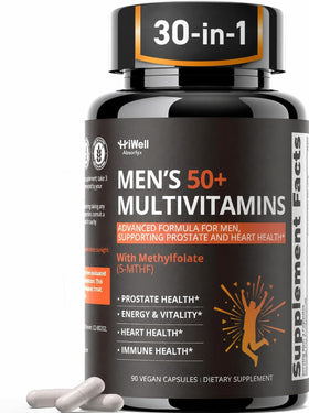 Flacon de multivitamines HiWell Absorfyx pour hommes 50+, 90 capsules