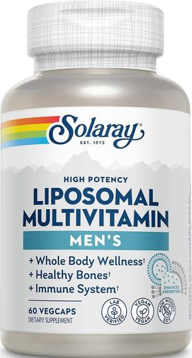 Flacon de multivitamines liposomales SOLARAY pour hommes, 30 capsules végétales