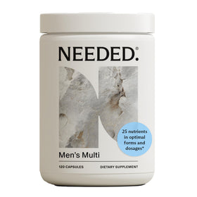 Flacon de multivitamines Needed. pour hommes vue avant avec étiquette