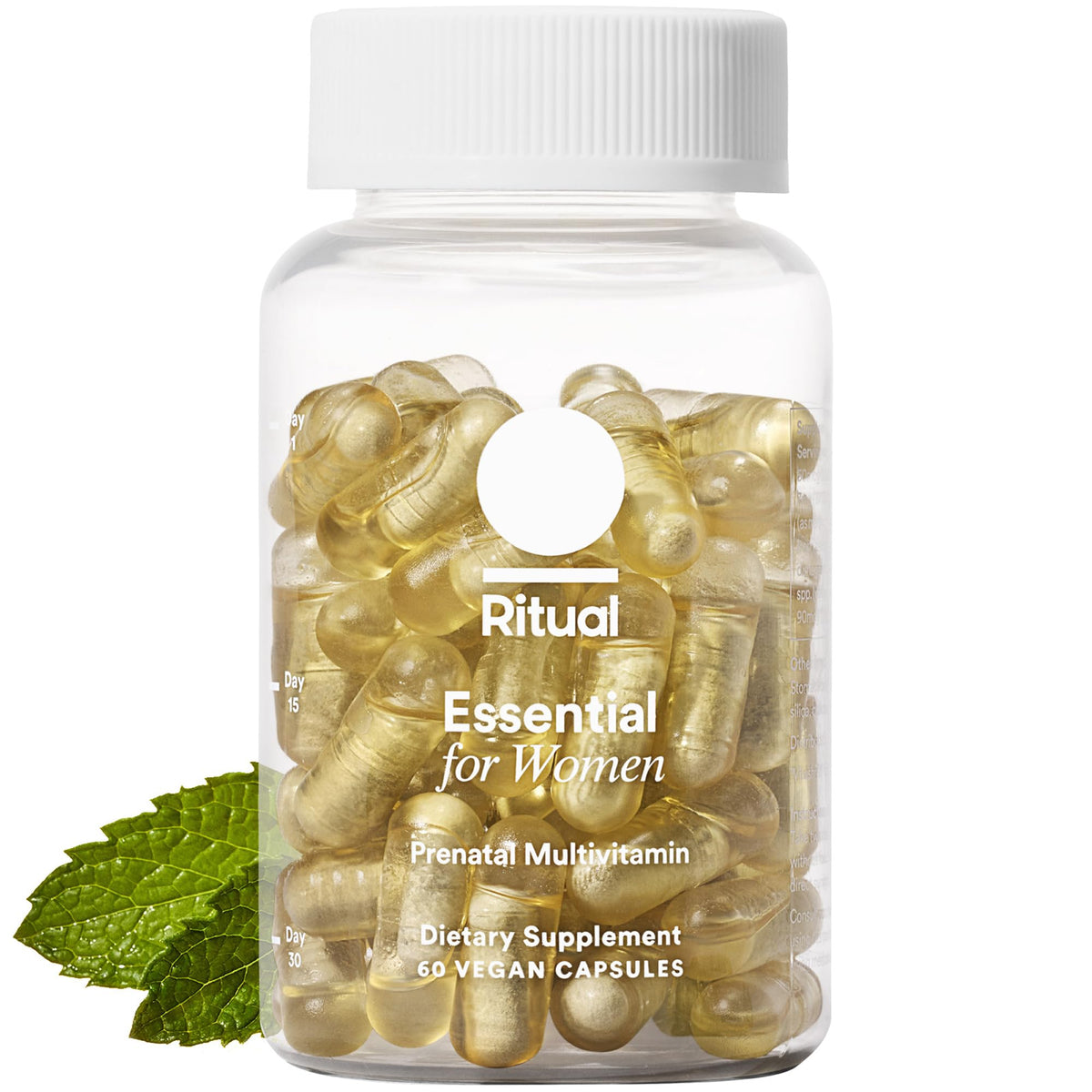 Flacon de multivitamines prénatales Ritual 60 capsules vue de face