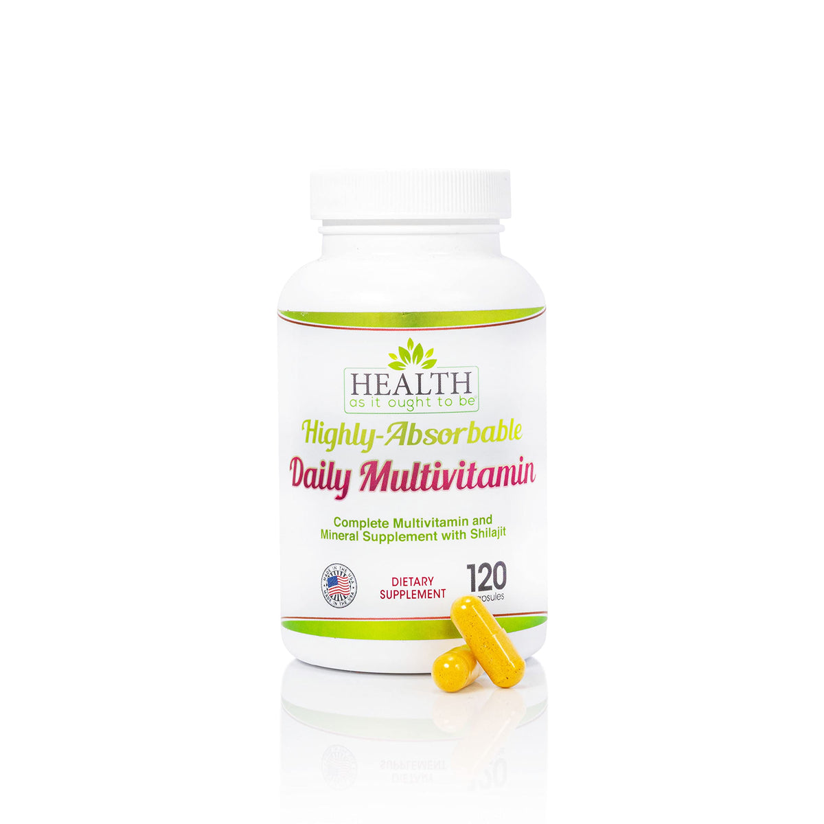 Flacon de multivitamines quotidiennes Health As It Ought To Be 120ct