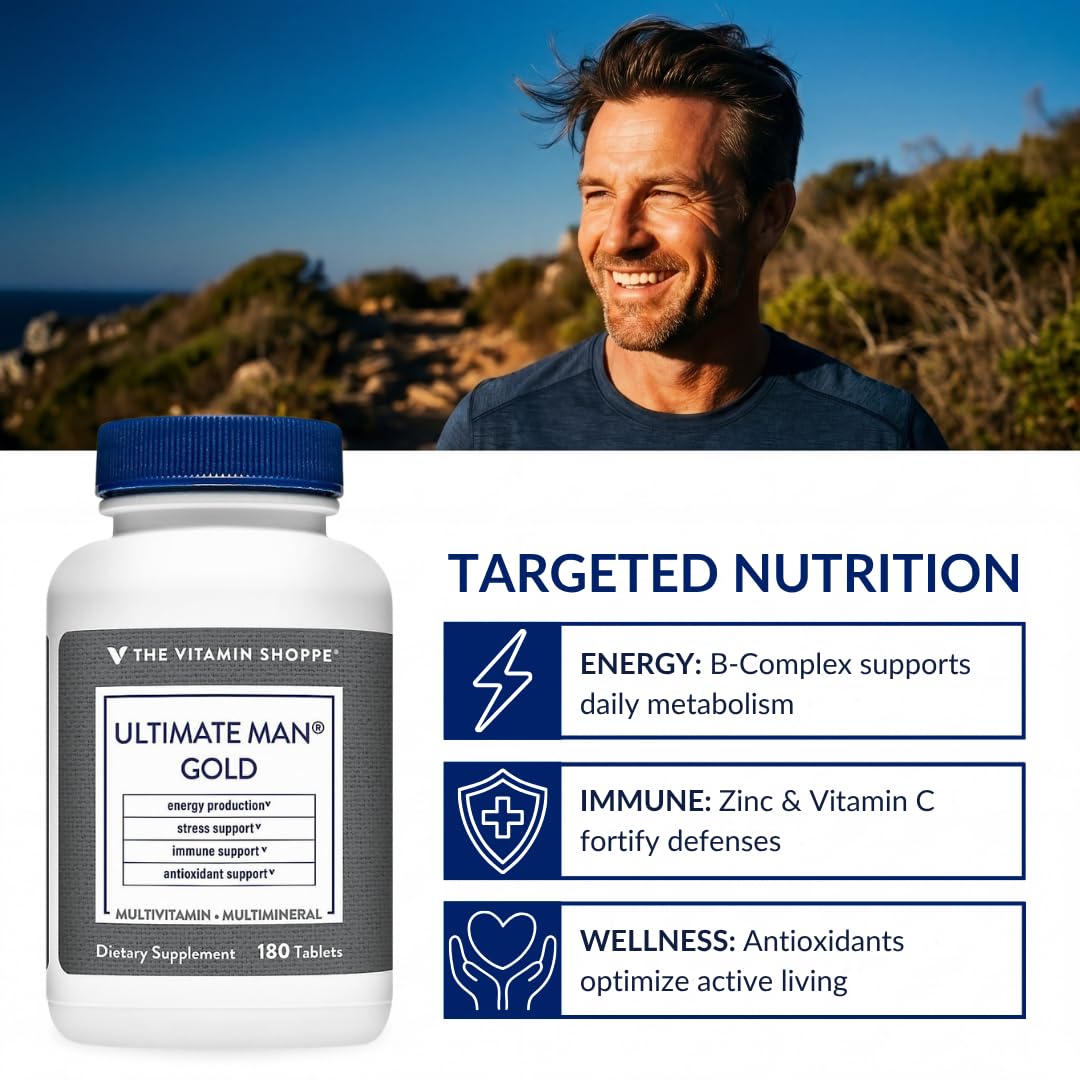 Flacon de multivitamines Ultime Homme avec bouchon ouvert