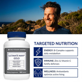Flacon de multivitamines Ultime Homme avec bouchon ouvert