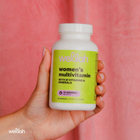 Flacon de multivitamines Wellah avec étiquette détaillée