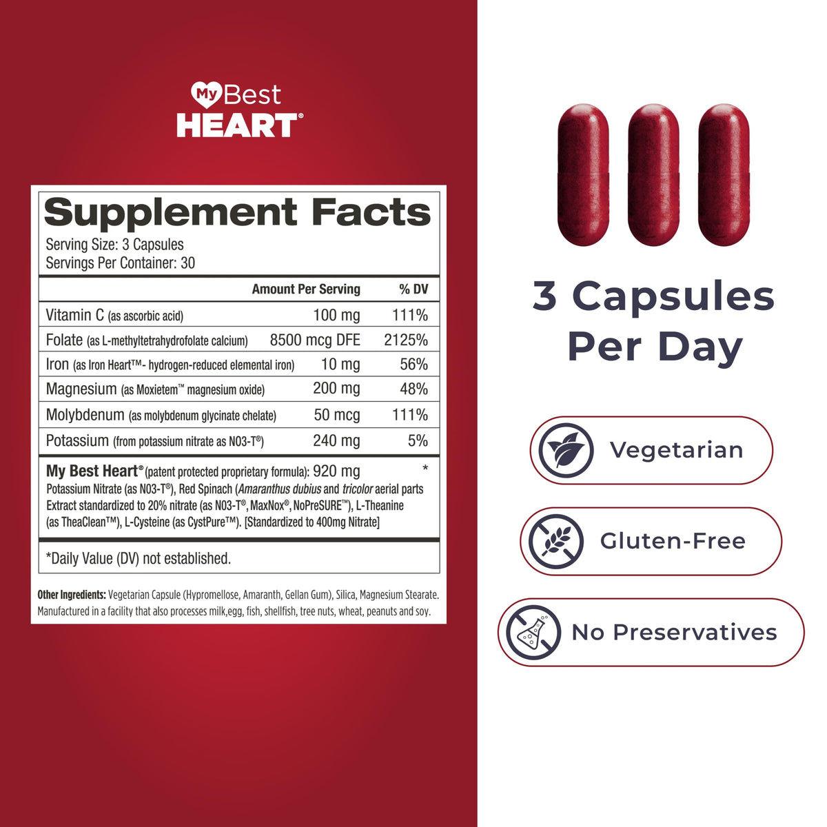 Flacon de My Best Heart avec capsules à l'intérieur
