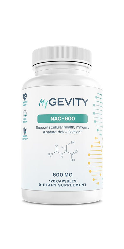 Flacon de MyGevity NAC 600mg Capsules Vegan 120 pièces