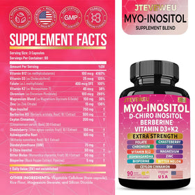 Flacon de Myo Inositol avec capsules végétales à l'intérieur