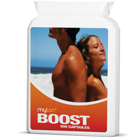 Flacon de MyTan Compléments Alimentaires Bronzage 100 Capsules vue de face