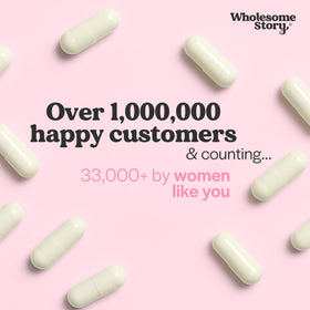 Flacon de NAC 600 mg Wholesome Story avec capsules en arrière-plan