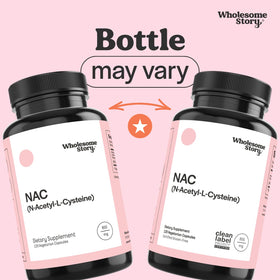 Flacon de NAC 600 mg Wholesome Story avec étiquette visible