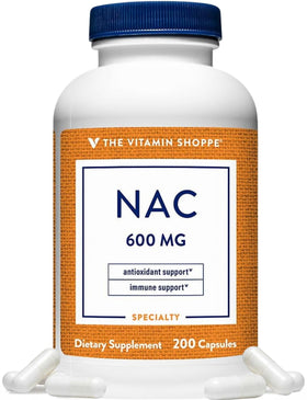 Flacon de NAC 600mg de The Vitamin Shoppe avec 200 capsules