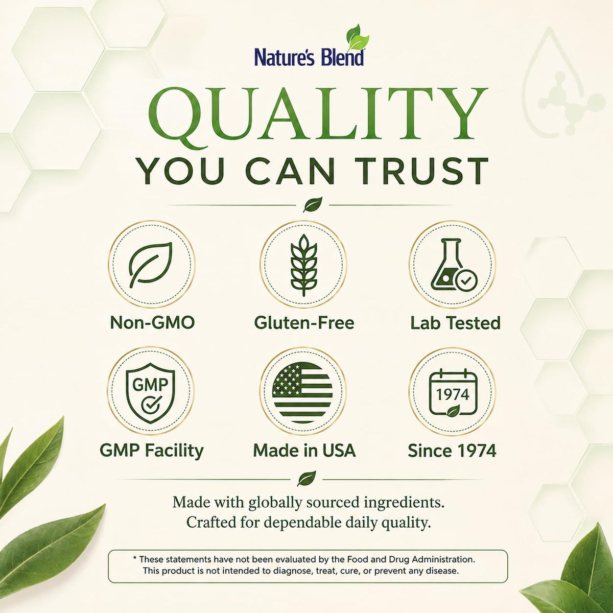 Flacon de NAC Nature's Blend ouvert avec capsules visibles