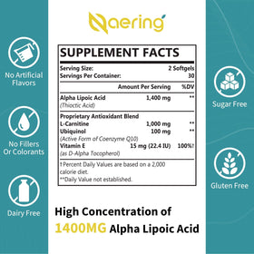 Flacon de Naering Acide Alpha-Lipoïque 1400mg