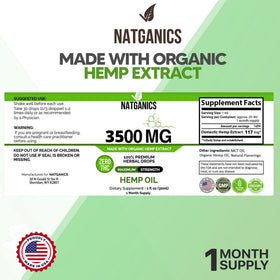 Flacon de Natganics Huile de Chanvre avec étiquette menthe