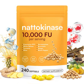Flacon de Nattokinase 10 000 FU J&H Jasmine&Hyacinth avec 240 gélules