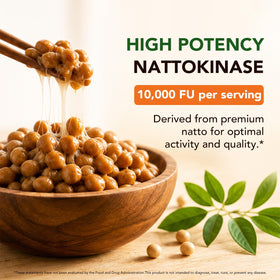 Flacon de Nattokinase avec étiquette visible