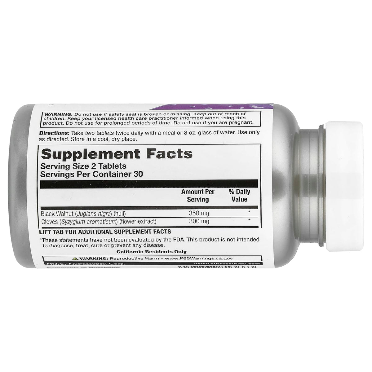 Flacon de Natural Balance Parazide Clenz avec étiquette