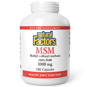 Flacon de Natural Factors MSM 180 capsules vue de face
