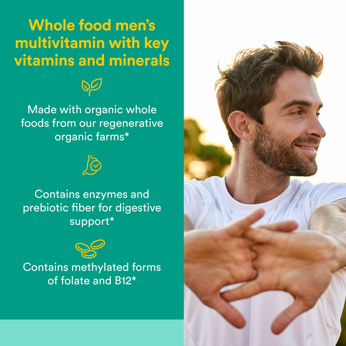 Flacon de Natural Factors Multivitamines et Minéraux Hommes 60 Capsules