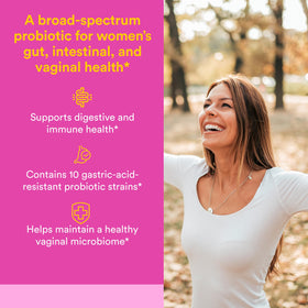 Flacon de Natural Factors Probiotique Femme avec capsules végétariennes