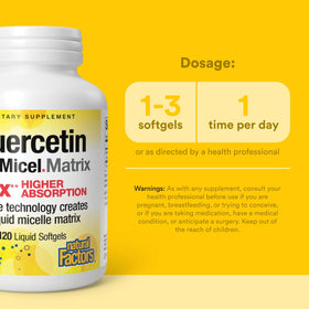 Flacon de Natural Factors Quercetin LipoMicel Matrix 250 mg