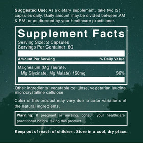 Flacon de Natural Rhythm avec capsules de magnésium sur fond blanc