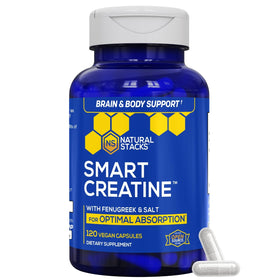 Flacon de NATURAL STACKS Smart Creatine Monohydrate 2500mg avec 120 capsules