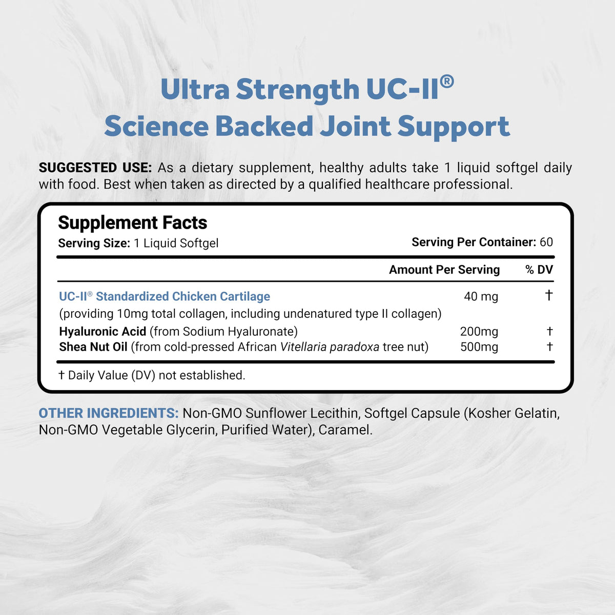 Flacon de Naturalis UC-II 40 mg avec étiquette