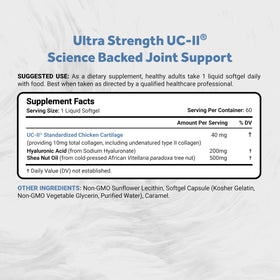 Flacon de Naturalis UC-II 40 mg avec étiquette