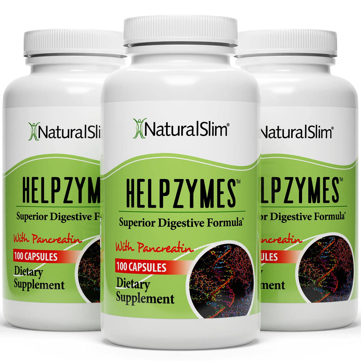 Flacon de NaturalSlim Helpzymes 100 capsules vue de face