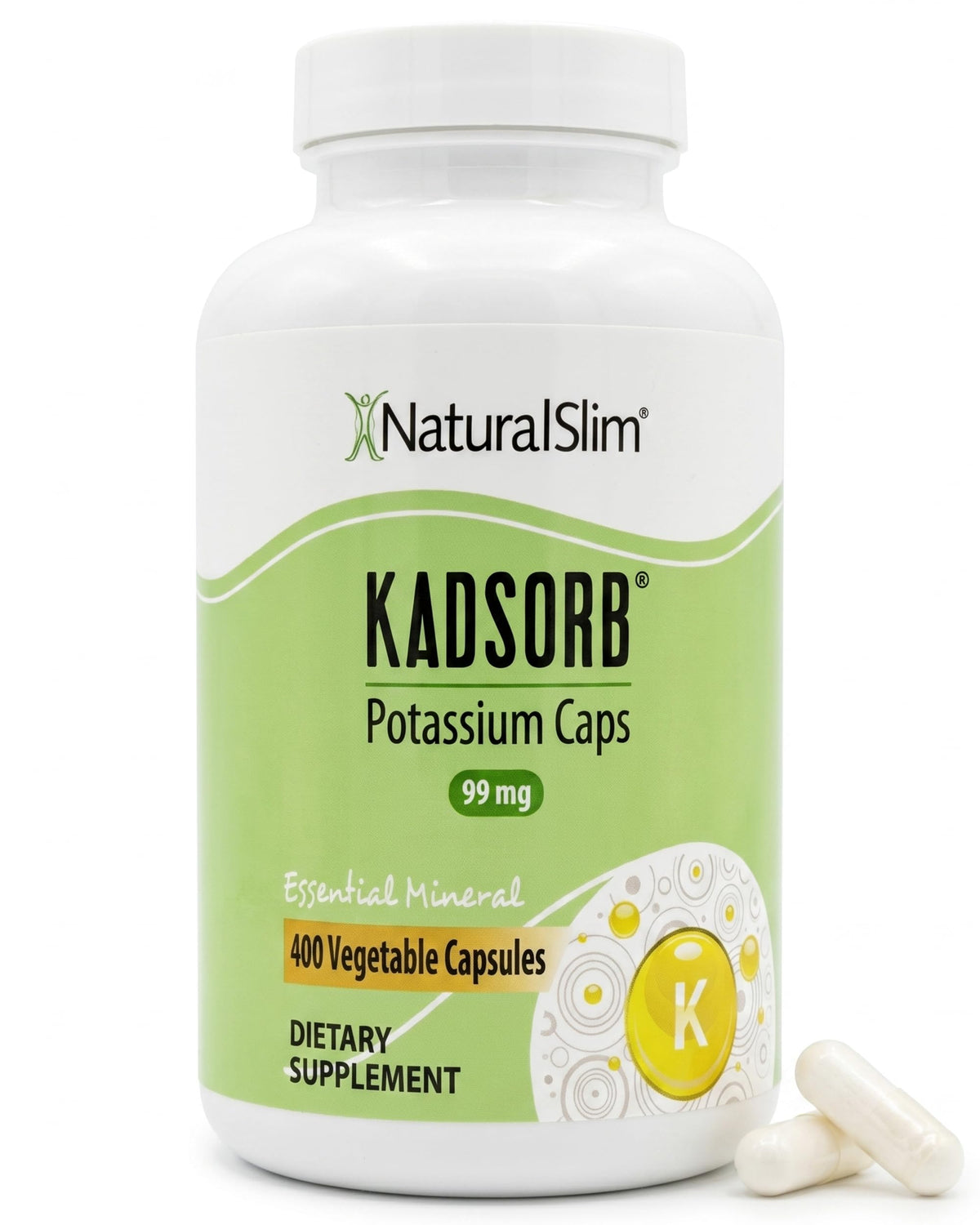 Flacon de NaturalSlim Kadsorb Citrate de Potassium 400 capsules