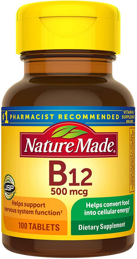 Flacon de Nature Made Vitamine B12 500 mcg vue de face