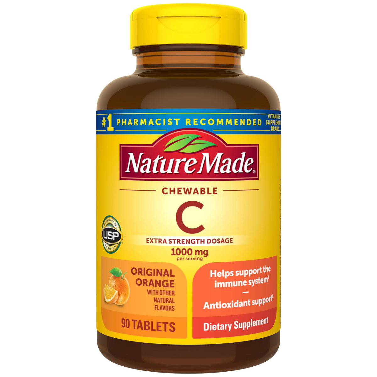 Flacon de Nature Made Vitamine C 1000 mg 90 comprimés à mâcher