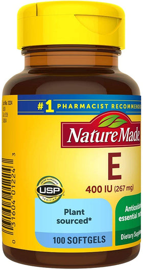 Flacon de Nature Made Vitamine E 400 IU 100 gélules
