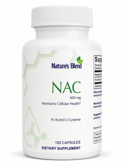 Flacon de Nature's Blend NAC 600 mg avec 100 capsules