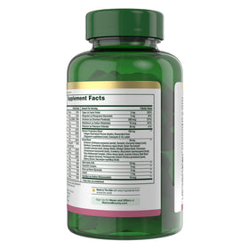 Flacon de Nature's Bounty Multivitamines Complètes Femmes sur un fond blanc