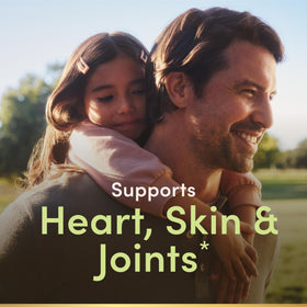 Flacon de Nature's Bounty Omega 3 avec étiquette détaillant les ingrédients