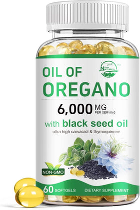Flacon de Nature's live Huile d'Origan avec 60 softgels