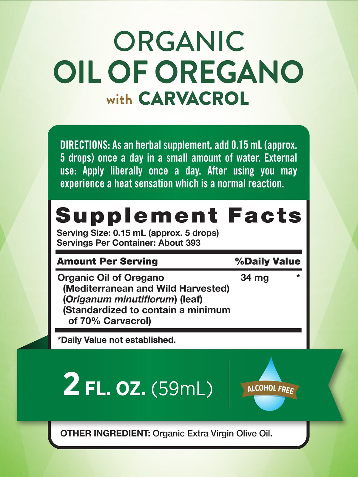 Flacon de Nature's Truth Huile d'Origan Bio avec goutte