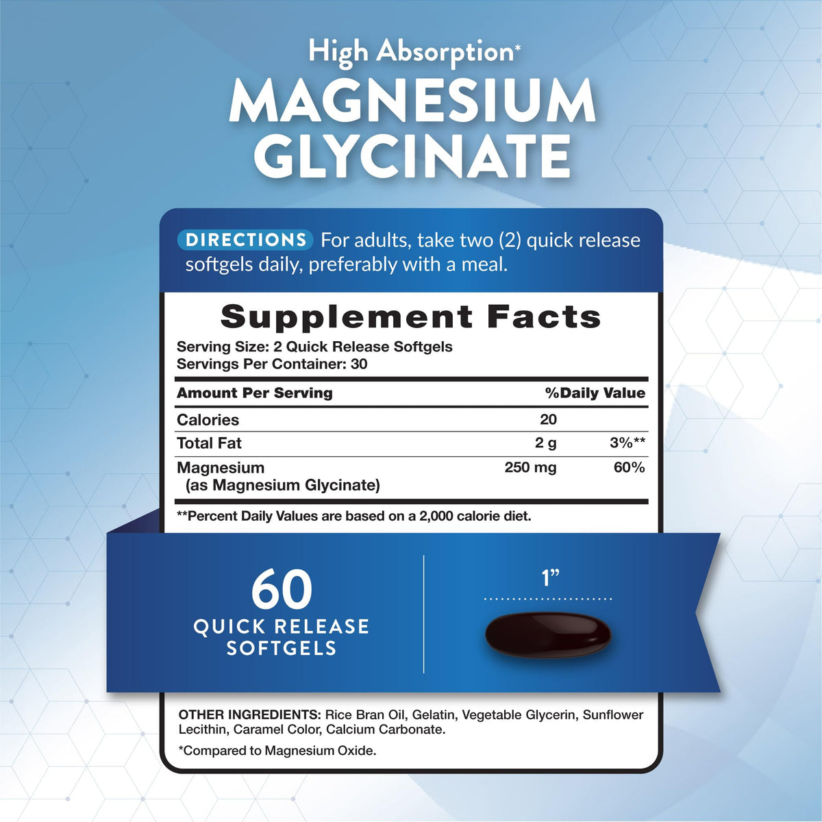 Flacon de Nature's Truth Magnésium Glycinate avec étiquette