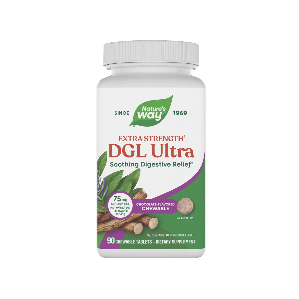 Flacon de Nature's Way DGL Ultra Chocolat 90 comprimés