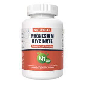 Flacon de Nature4U Magnésium Glycinate 500mg avec 180 capsules