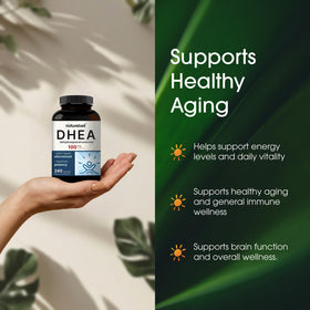 Flacon de NatureBell DHEA 100mg avec étiquette visible