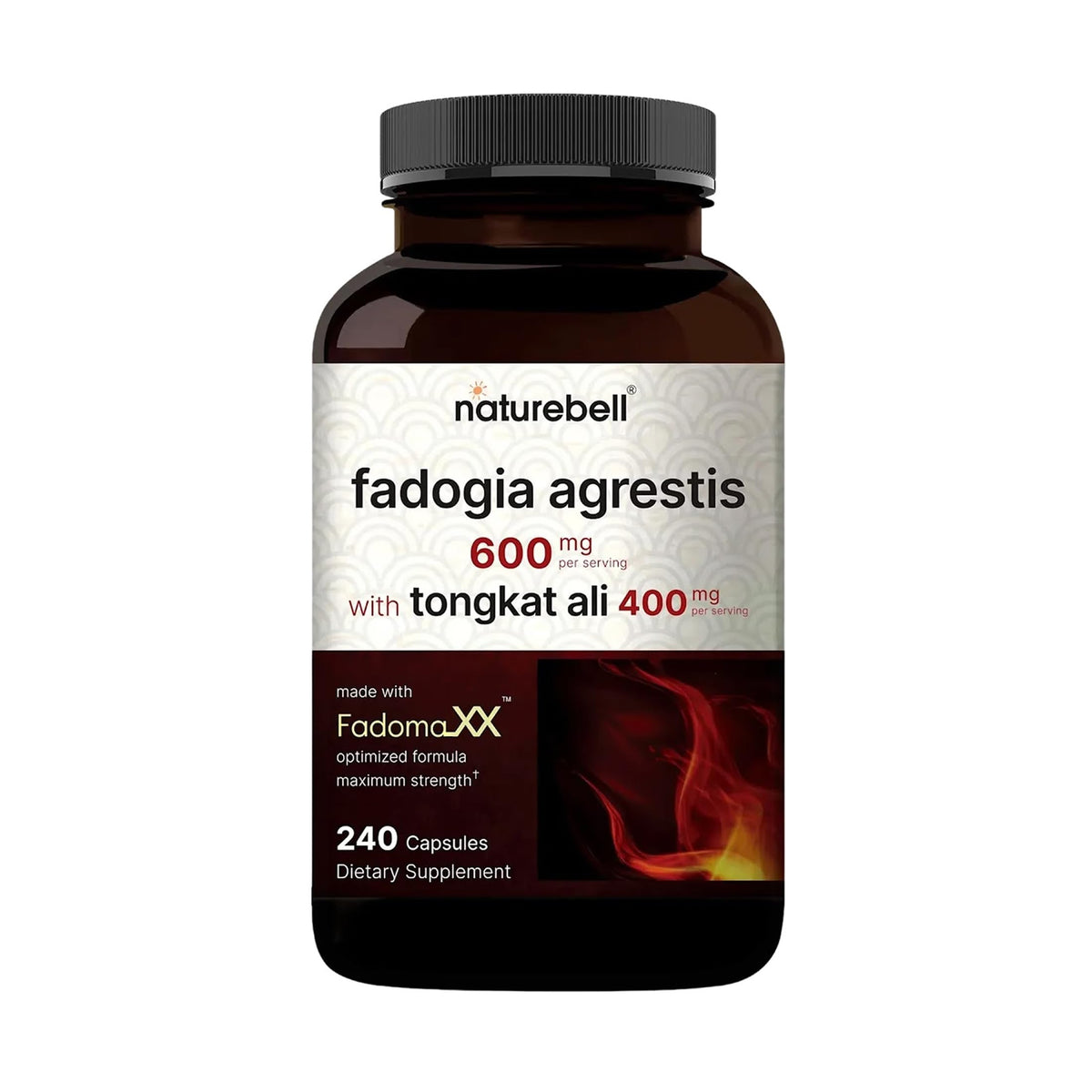Flacon de NatureBell Fadogia Agrestis 600mg et Tongkat Ali 400mg capsules
