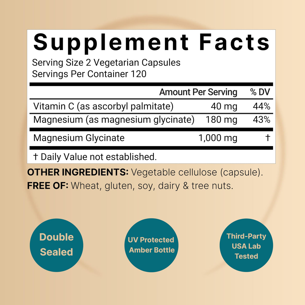 Flacon de NatureBell Magnésium Glycinate 1000 mg avec étiquette visible