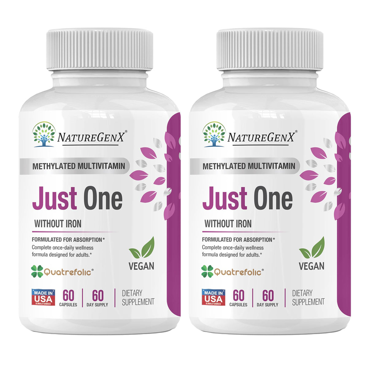 Flacon de NatureGenX Multivitamine Methylée 60 capsules